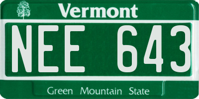 VT license plate NEE643