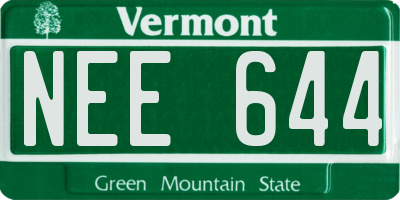 VT license plate NEE644