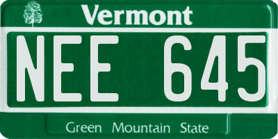 VT license plate NEE645
