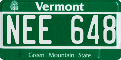 VT license plate NEE648