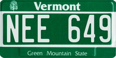 VT license plate NEE649