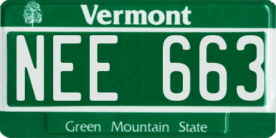 VT license plate NEE663