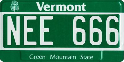 VT license plate NEE666