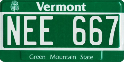 VT license plate NEE667