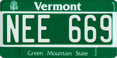 VT license plate NEE669