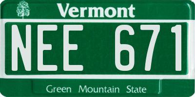 VT license plate NEE671