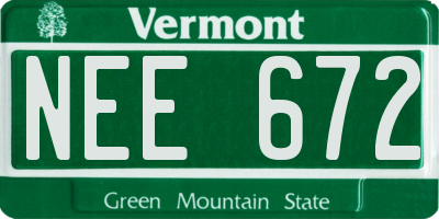 VT license plate NEE672