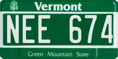VT license plate NEE674