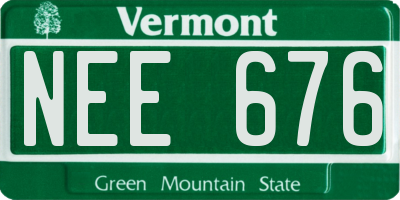 VT license plate NEE676