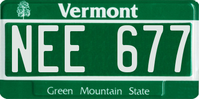 VT license plate NEE677