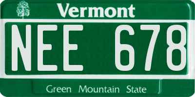VT license plate NEE678