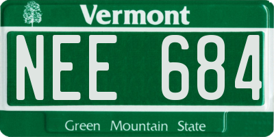 VT license plate NEE684