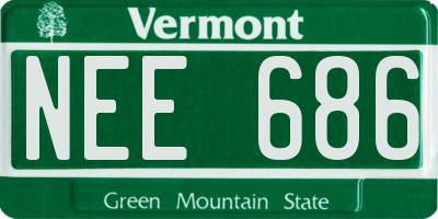 VT license plate NEE686
