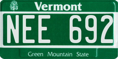 VT license plate NEE692