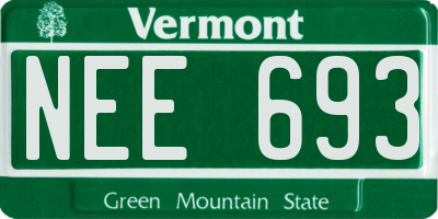 VT license plate NEE693