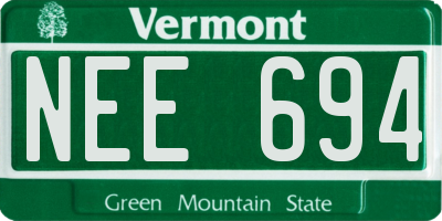 VT license plate NEE694
