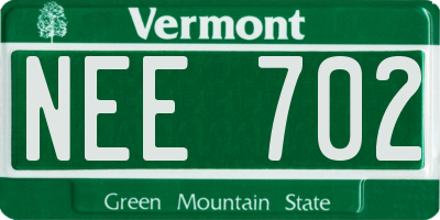 VT license plate NEE702