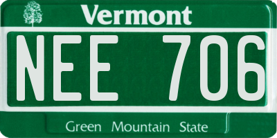 VT license plate NEE706