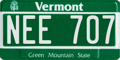 VT license plate NEE707