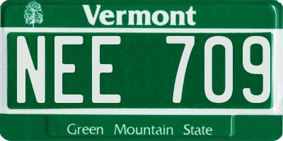 VT license plate NEE709