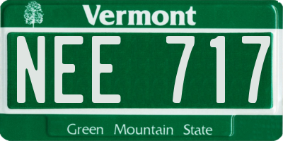 VT license plate NEE717