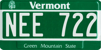 VT license plate NEE722