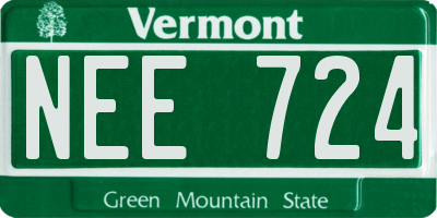 VT license plate NEE724