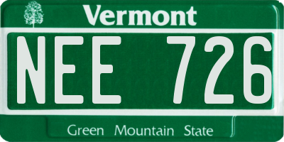VT license plate NEE726