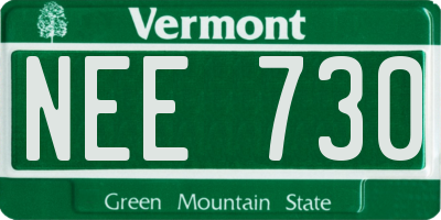 VT license plate NEE730