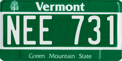 VT license plate NEE731