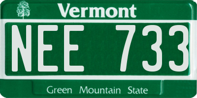 VT license plate NEE733