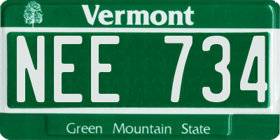 VT license plate NEE734