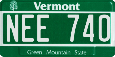 VT license plate NEE740