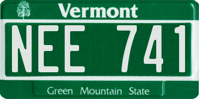 VT license plate NEE741