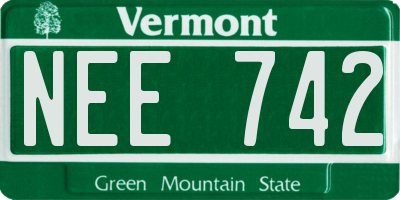 VT license plate NEE742