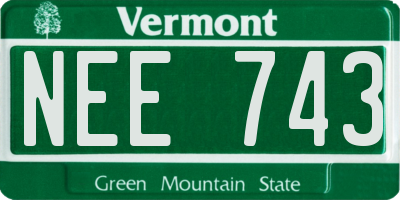 VT license plate NEE743