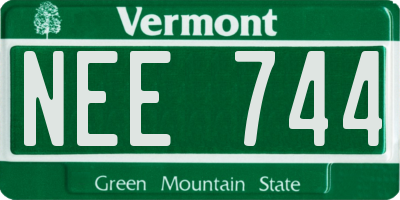 VT license plate NEE744
