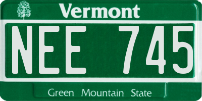 VT license plate NEE745
