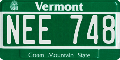 VT license plate NEE748