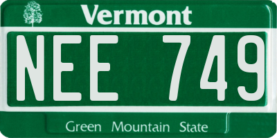 VT license plate NEE749