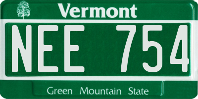 VT license plate NEE754