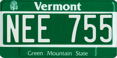 VT license plate NEE755