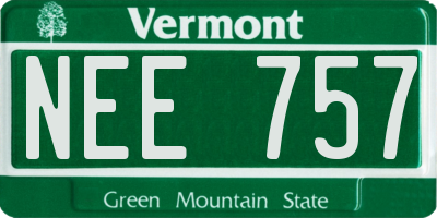 VT license plate NEE757
