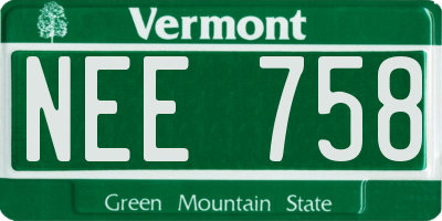 VT license plate NEE758