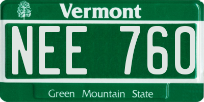 VT license plate NEE760