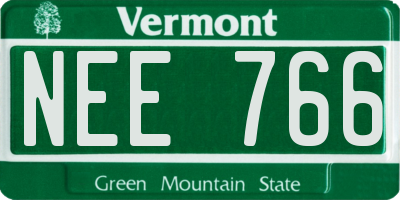 VT license plate NEE766