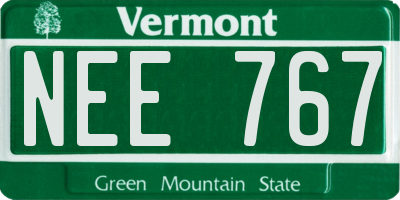 VT license plate NEE767