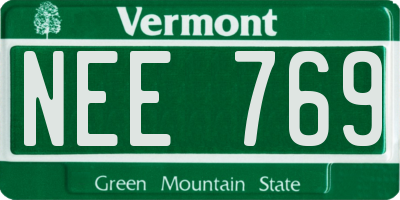 VT license plate NEE769