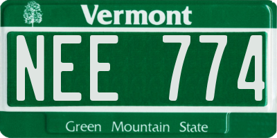 VT license plate NEE774