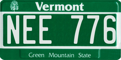 VT license plate NEE776